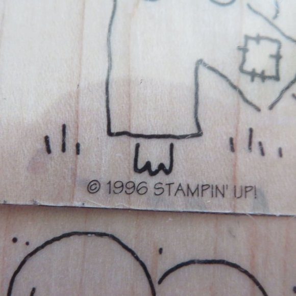 NEW Lot of 9 Rubber Stamp Vintage 1996 Stampin Up Wooden Stamps Craft Wood Notes - Picture 3 of 16